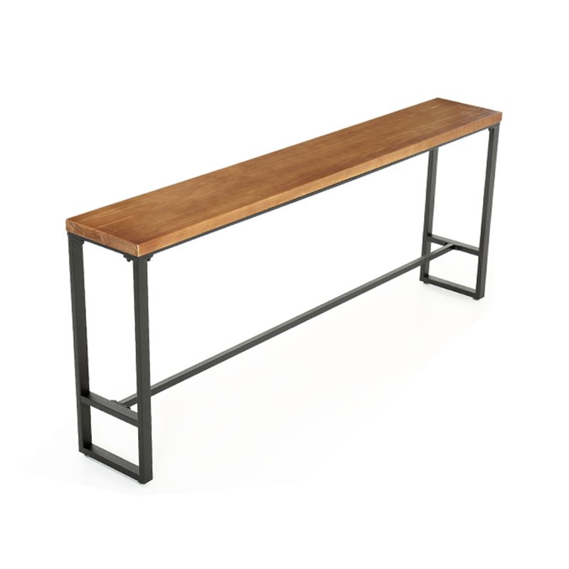 Industrial Bar Height Table Solid Wood Top Pub Table for Patio Use