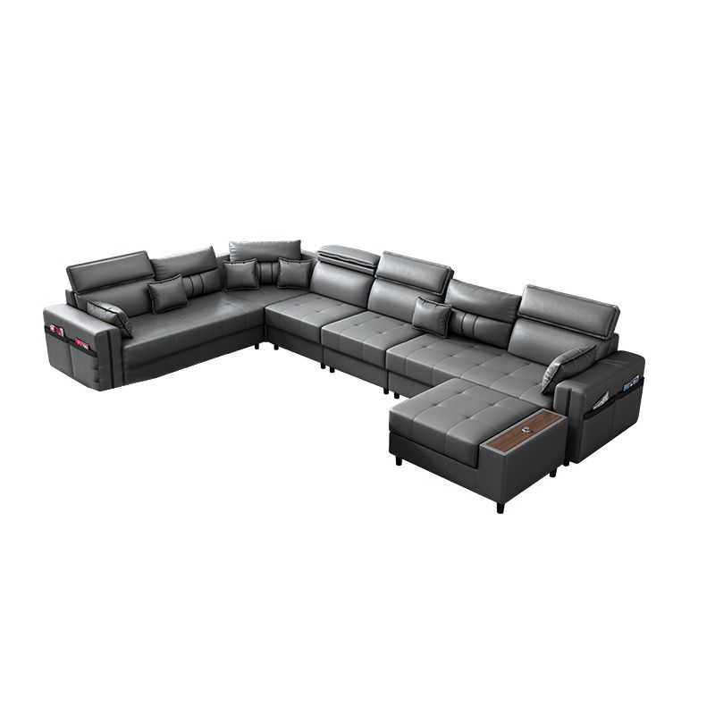 Sofá de almacenamiento contemporáneo Sofá de sala de estar ajustable de almacenamiento de brazo cuadrado de la sala de estar ajustable