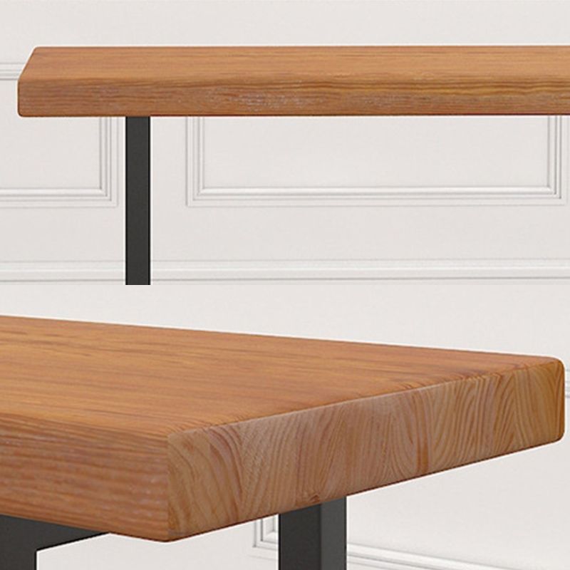 Modern Bar-height Table Solid Wood Top Table with Black Base