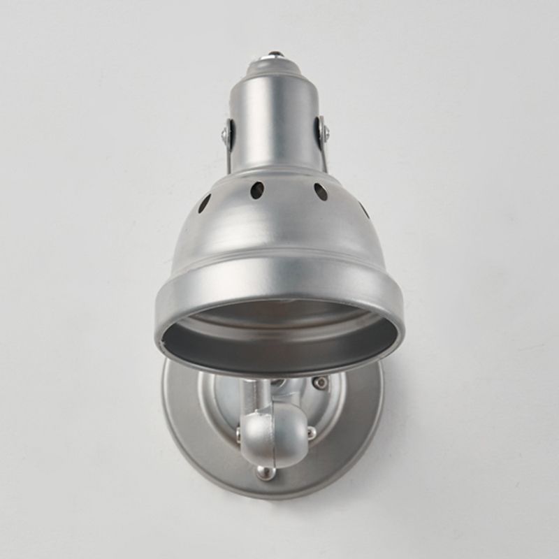 Silver Modern Wall Sconce Cone Shape Wall Light with Metal Shade for Living Room