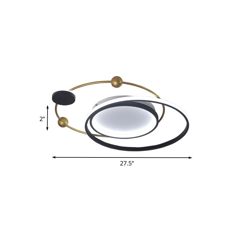 Acrylic Universe Flush Light Fixture Cartoon Style LED Close to Ceiling Lamp in Gold, White/Warm Light