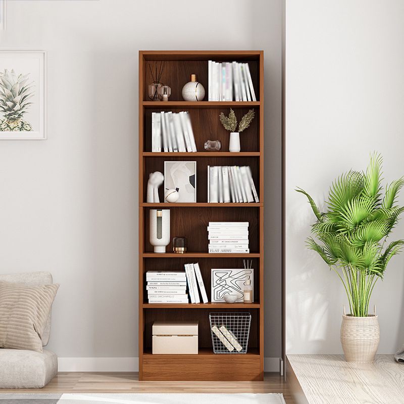 Contemporary Style Bookshelf Engineered Wood Closed Back Shelf Bookcase