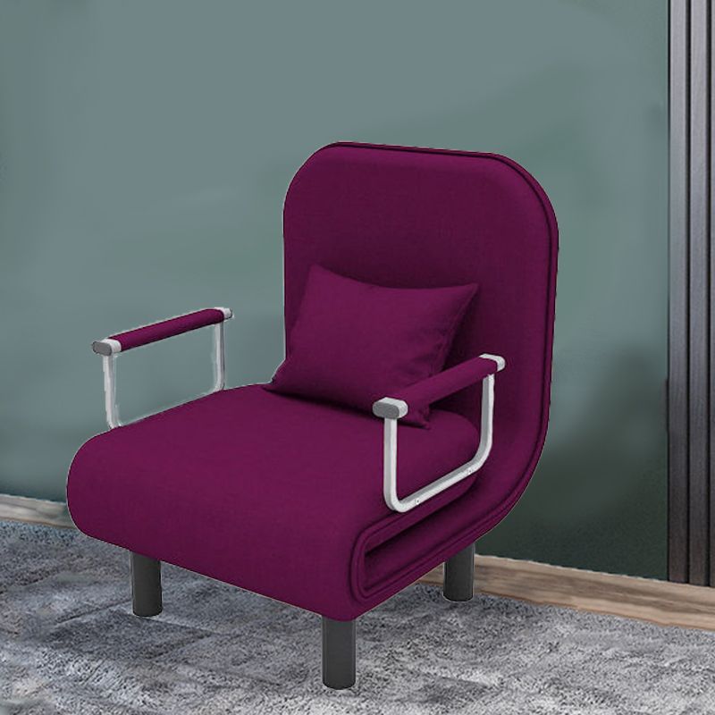 Convertible Accent chair Square Arms Velvet Convertible Chair with Basic Four Leg