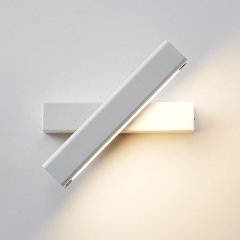 Rectangular Aluminium Rotatable Wall Sconce in Modern Concise Style Wrought Iron LED Wall Light with Wooden Decoration