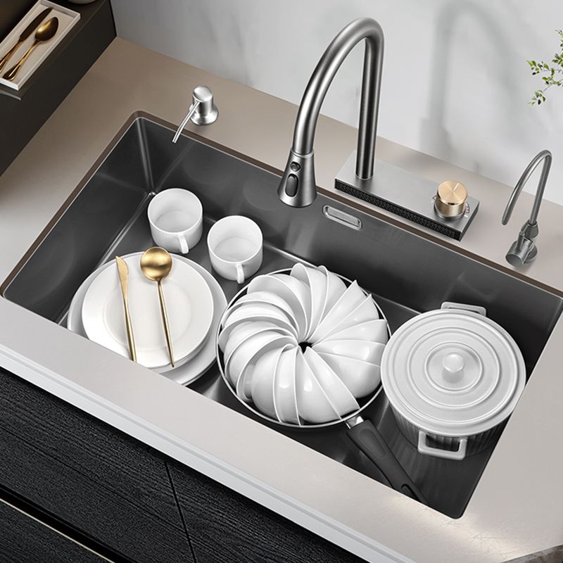 Stainless Steel Kitchen Sink Soundproof Detail Kitchen Sink with Basket Strainer
