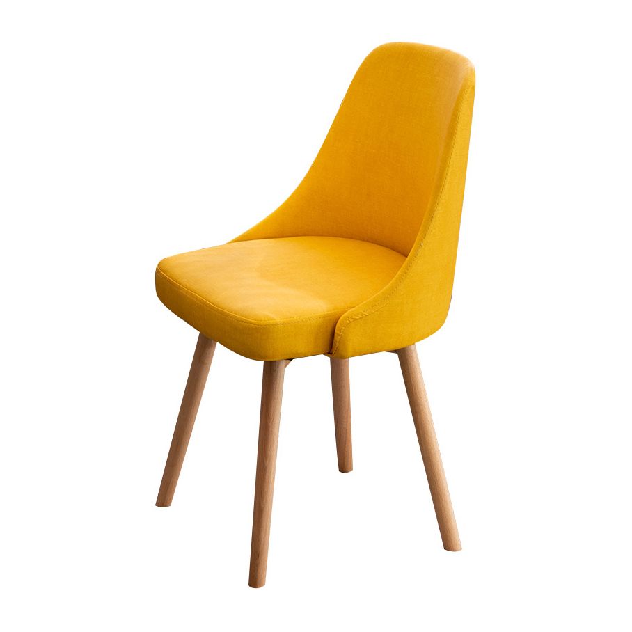 Chaises de salle à manger rembourrées sans accoudoirs Chaises de salle à manger latérales scandinaves avec pieds en bois