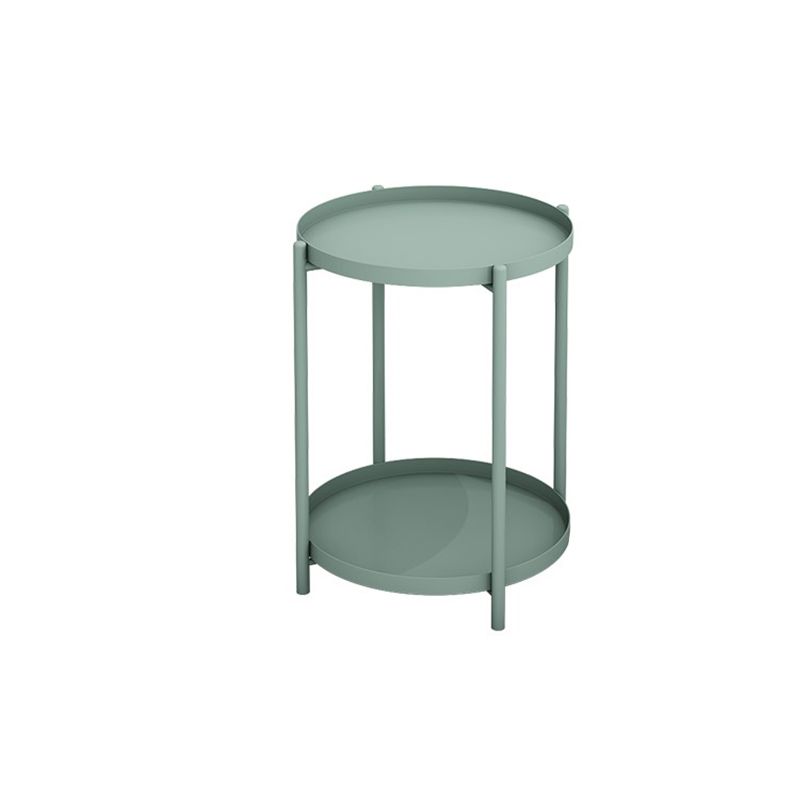20.4"H Modern Metal Frame Base Solid Color Round Coffee Table End Table