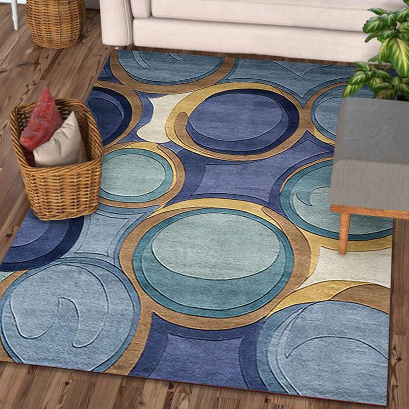 Trendy Asymmetric Geometry Design Rug Simple Contemporary Area Rug Polyester Non-Slip Backing Carpet for Living Room