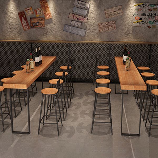 Modern Pub Table Solid Wood Bar Height Rectangle Bar Table for Indoor