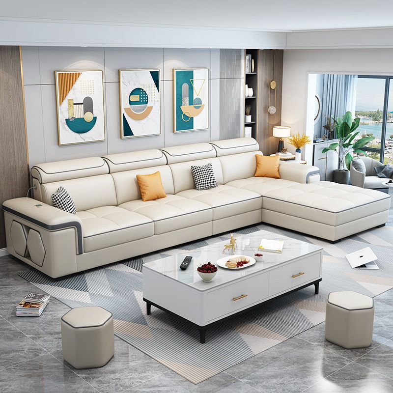 Contemporary L-shape Sectional Right Hand Facing Sofa and Chaise for Living Room