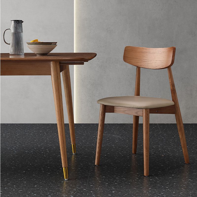 Hedendaagse houten eetkamerstoel Open Back Dining Side Chair (set van 2)
