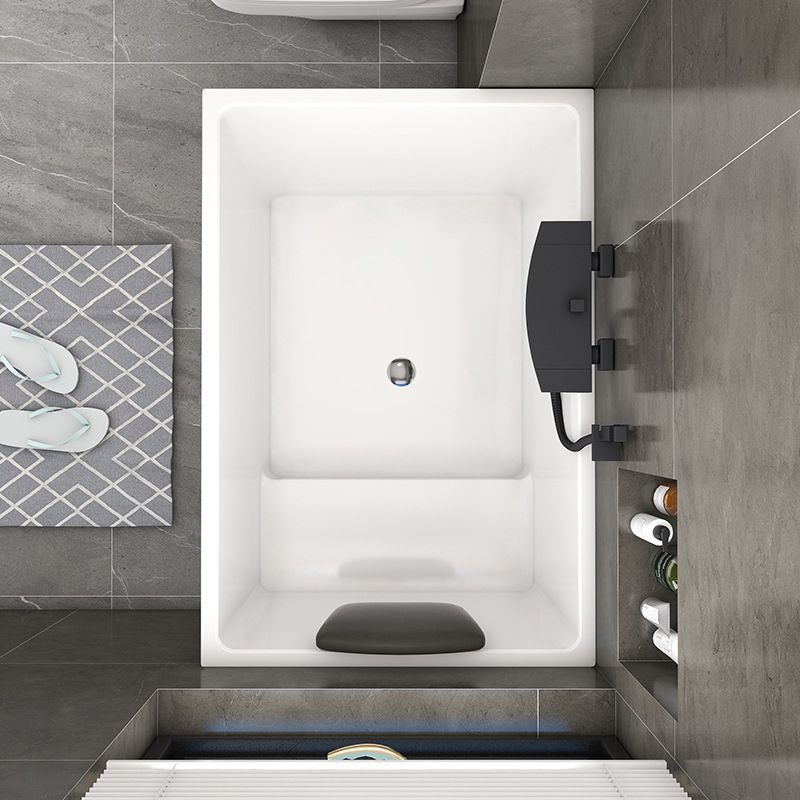 White Acrylic Indoor Bath Tub Soaking Tub with Internal Drain