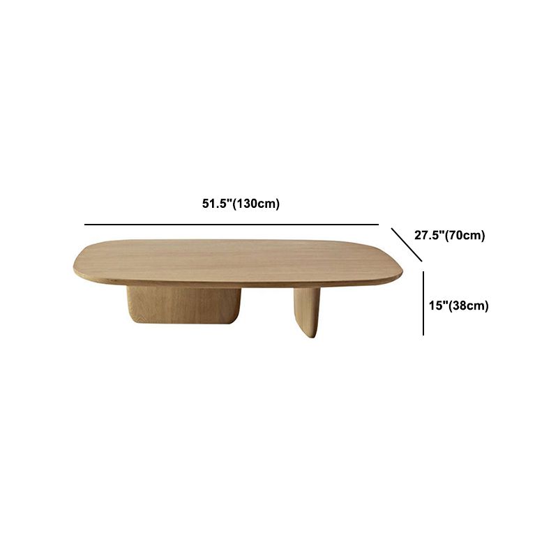 Scandinavian Solid Wood Coffee Table with 2 Legs and Rectangle Top
