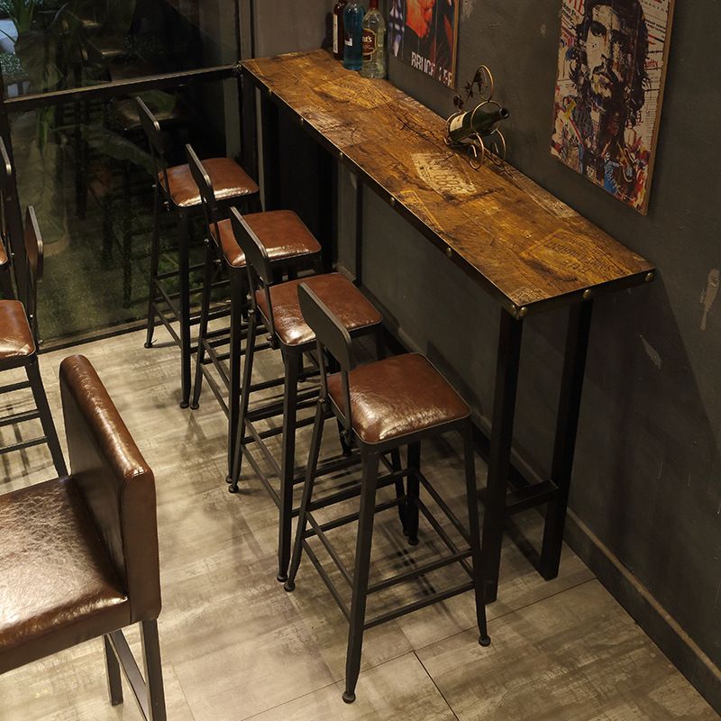 Industrial Style Bar Table Wood Bar Dining Table for Coffee Room