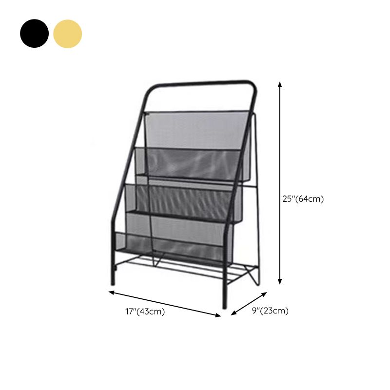 Standard Closed Back Bookshelf Metal Contemporary Bookcase with Shelves