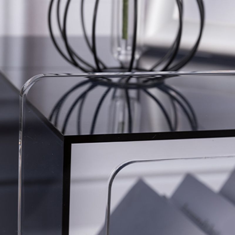 Modern Square End Table Double Tier Corner Table with Storage