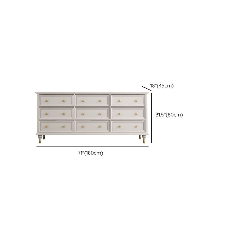 Birch Wood Horizontal Double Dresser Contemporary Storage Dresser for Bedroom