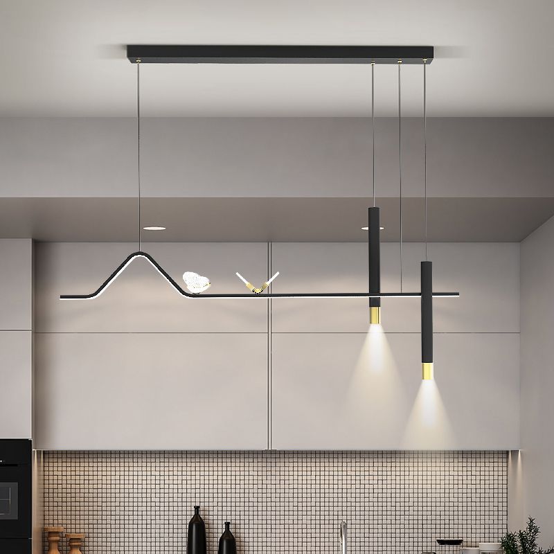 Modern Cylinders Island Chandelier Lights Metal Island Pendant