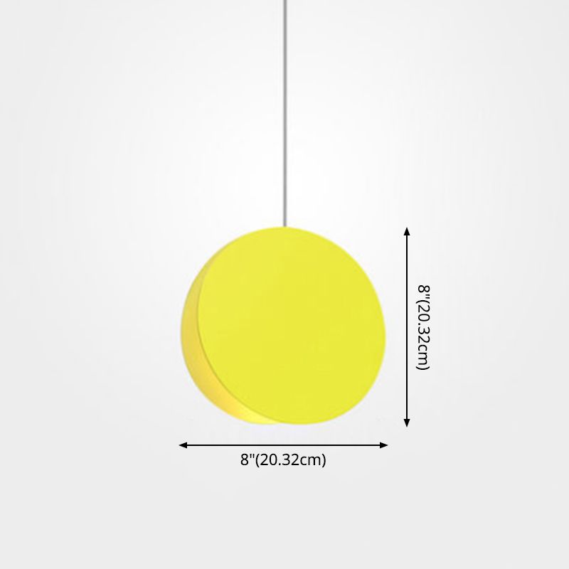 Shell Inspired Round Pendant Lamp Macaron Style Metal 1-Light Diner Ceiling Light