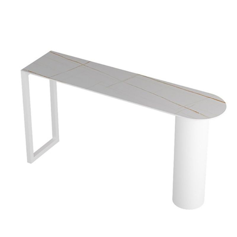 Stone Counter Table Iron Base 42-inch Height Contemporary Bar Table for Island