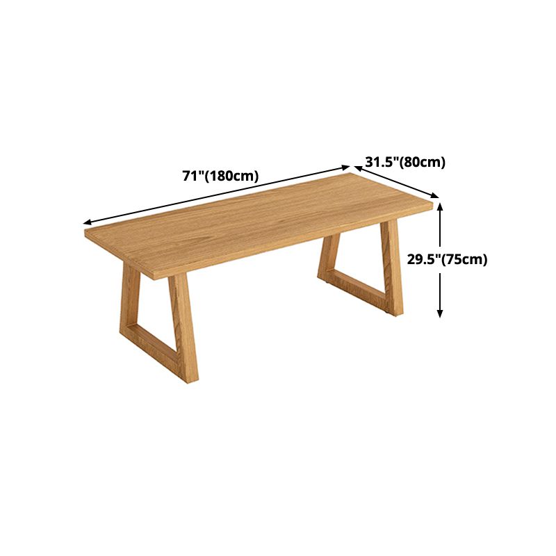 Modern Style Dining Table Rectangle Solid Wood Dining Table with Sled Base