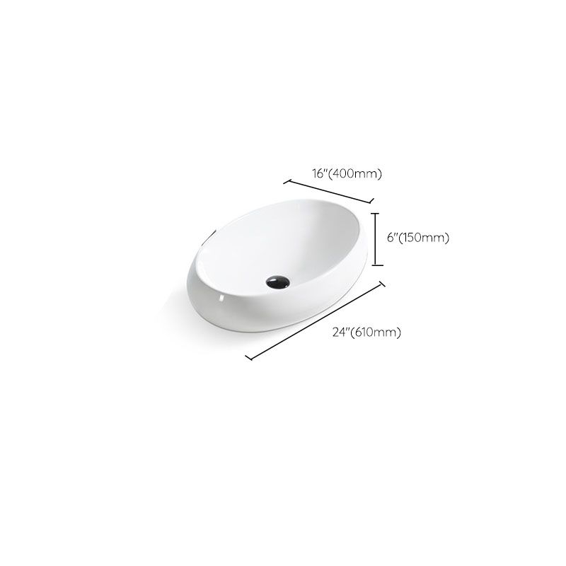 Bathroom Ceramic Sink Round Rod Handle Anti-spill Modern Faucet Sink