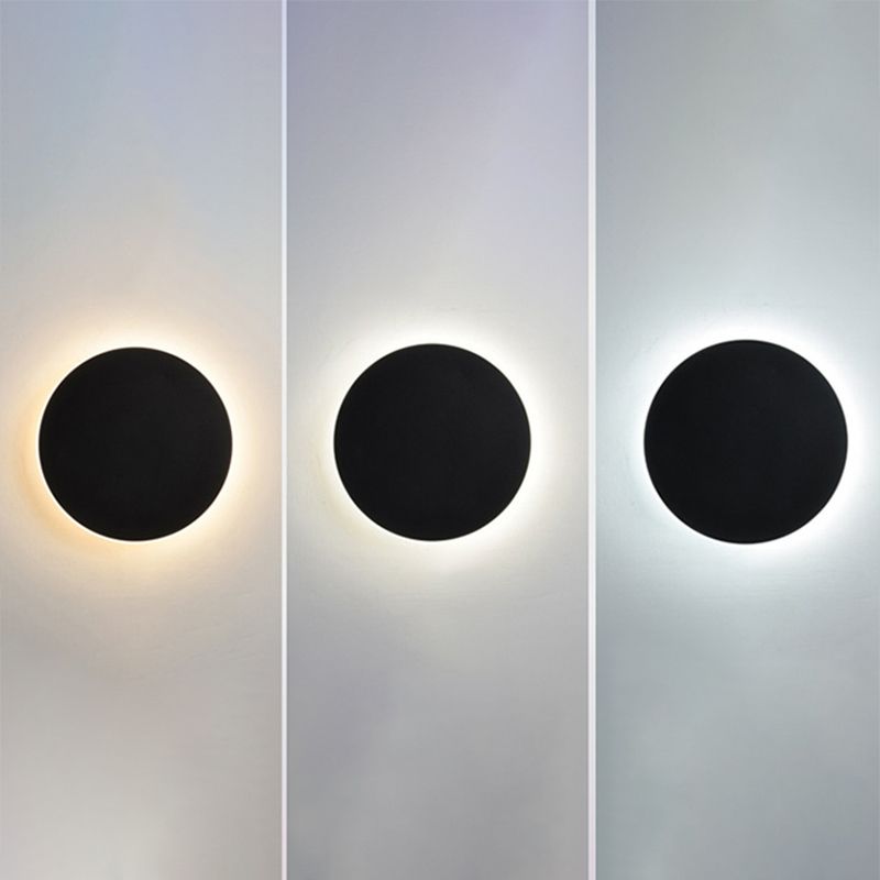 Iluminación de montaje de pared de disco redondo moderno iluminación acrílica montada en la pared para la cama