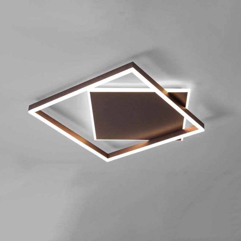 Modern Style Squared Shape Ceiling Fixtures Metal 2 Light Ceiling Mounted Lights