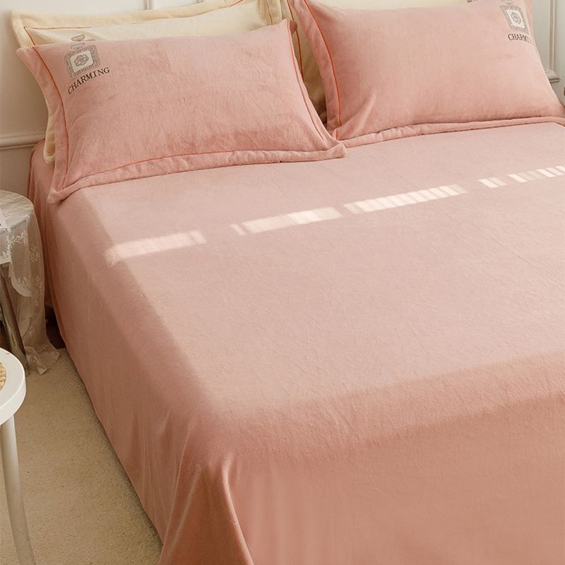 Elegant Bed Sheet Set Cotton Solid Color Fitted Sheet for Bedroom