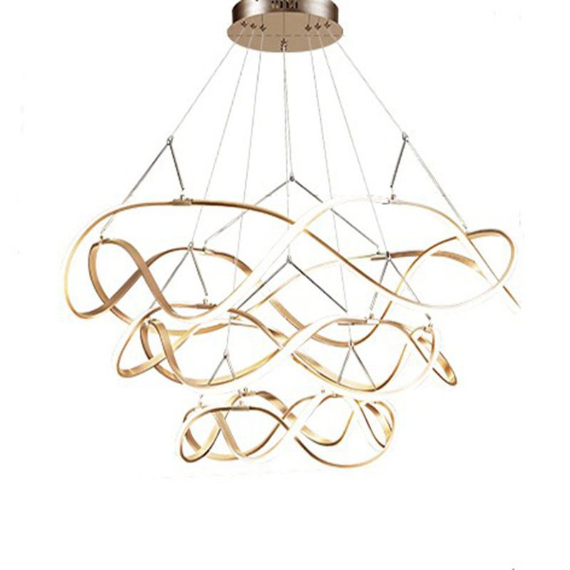 Multi Lights Aluminum Chandelier Lighting Fixtures Modern Style Multi-Tier Pendant Light