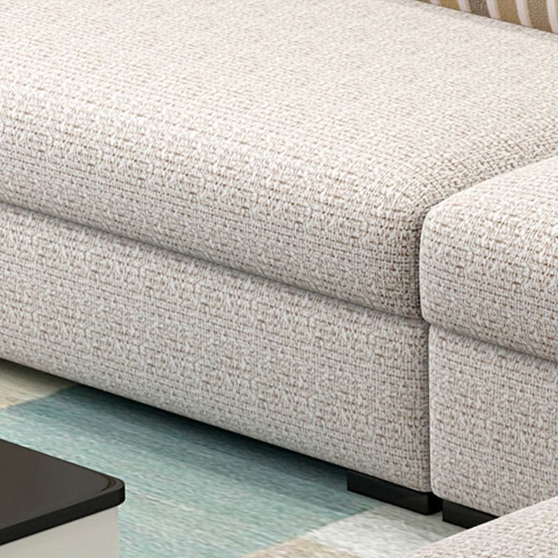 120.08"L x 70.87"W x 37.4"H Farmhouse Fabric Cushion Back Sectionals with Pillows