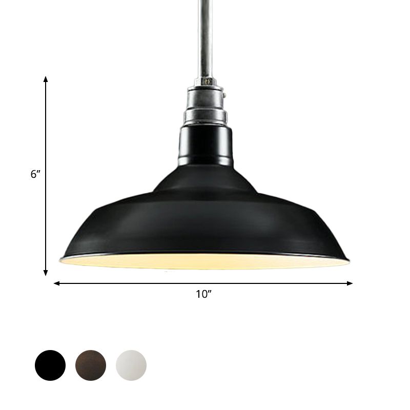 1 Lichtdecke Anhänger Retro -Style Schatten Schatten Metall Hanging Anhänger Beleuchtung in Schwarz/Weiß/Rost für Wohnzimmer