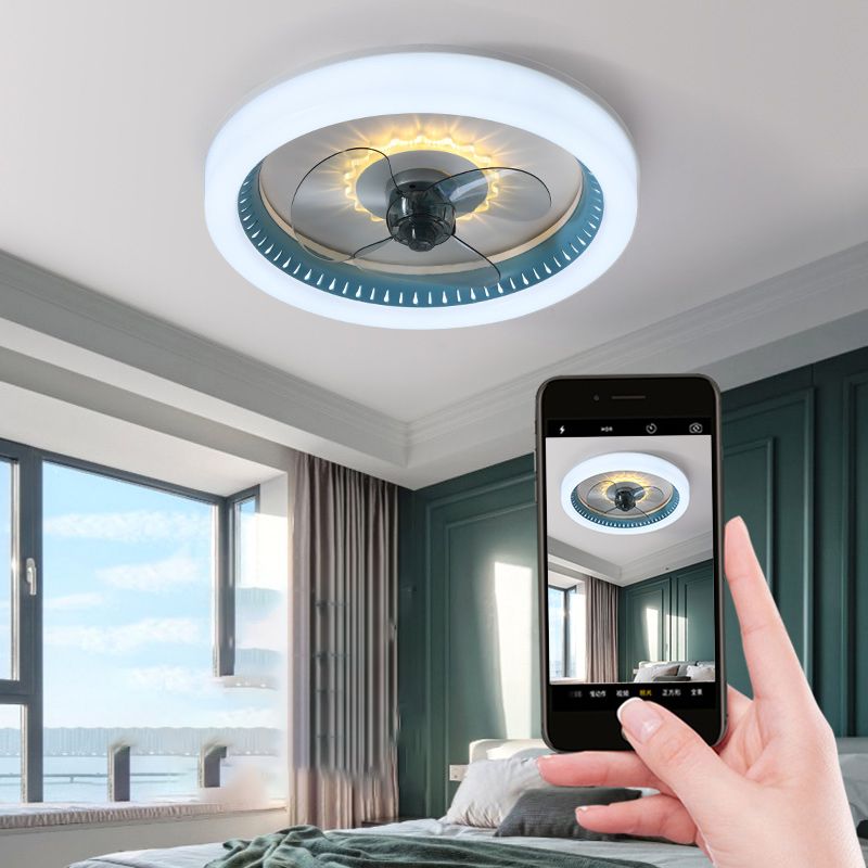 Modern Style Ceiling Fan Lamp Metal 1 Light Ceiling Fan Lighting for Bedroom