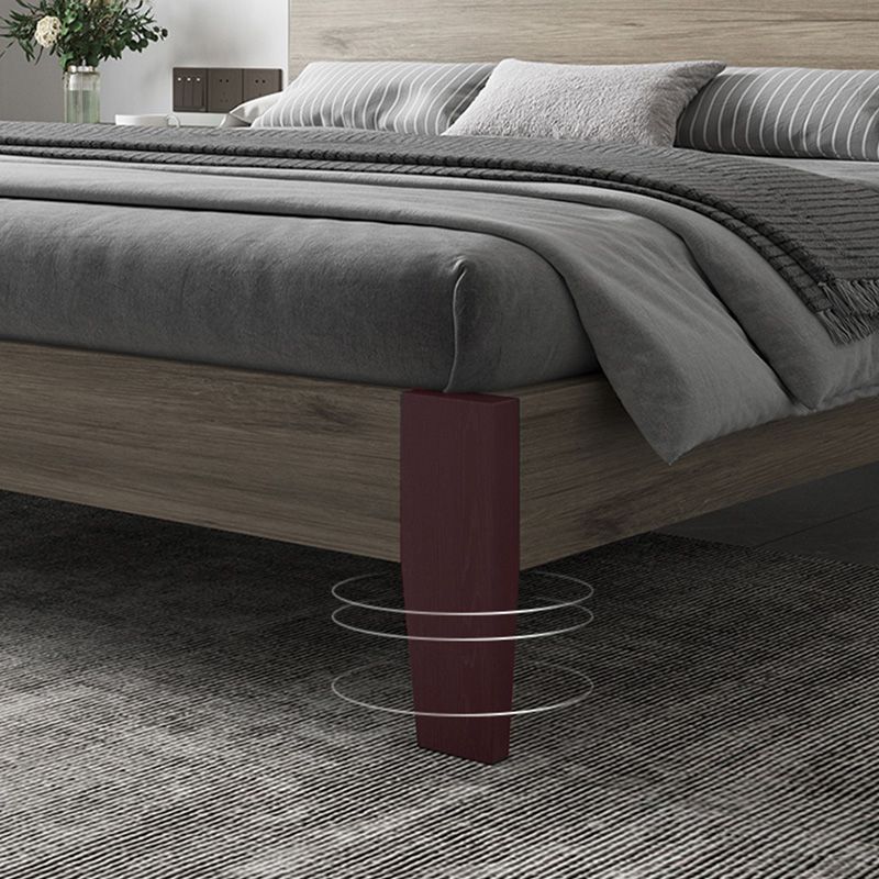 Modern Solid Wood Headboard Standard Bed Mattress Included Bed Frame with Custom Legs