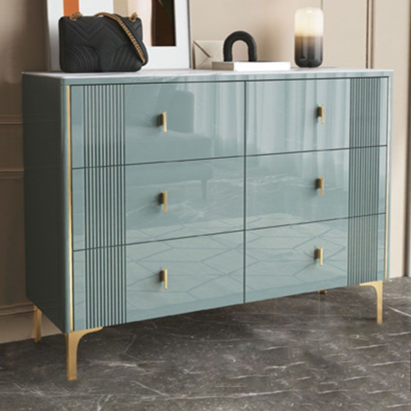 Vertical Glam Stone Storage Chest Bedroom Chest with Metal Legs
