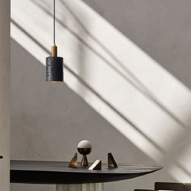 Moderner Stil hängend Licht Steinzylinder Anhänger Licht für das Lernen Esszimmer