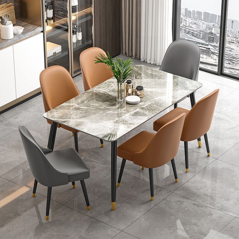 1/2/5/7 Pieces Dining Room Set Nordic Sintered Stone Dining Table Armless Chairs