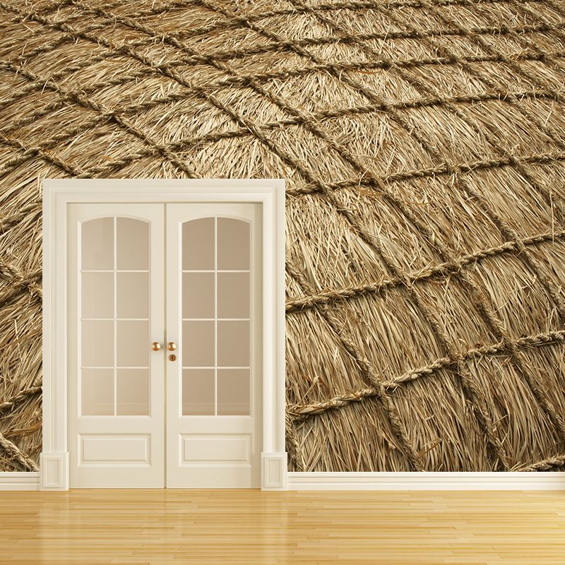 Contemporary Photo Wheat Field Mural Soft Color Stain Resistant Wall Art for Dining Room