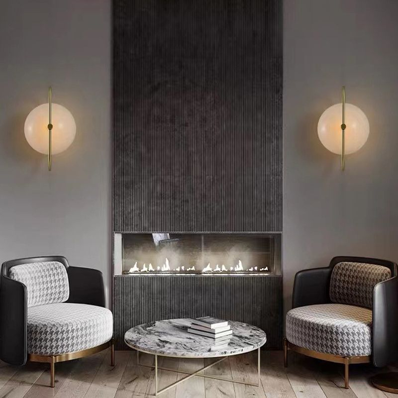 Post Modern Wall Sconce Metal & Glass 1 - Light Wall Light in Gold & Black