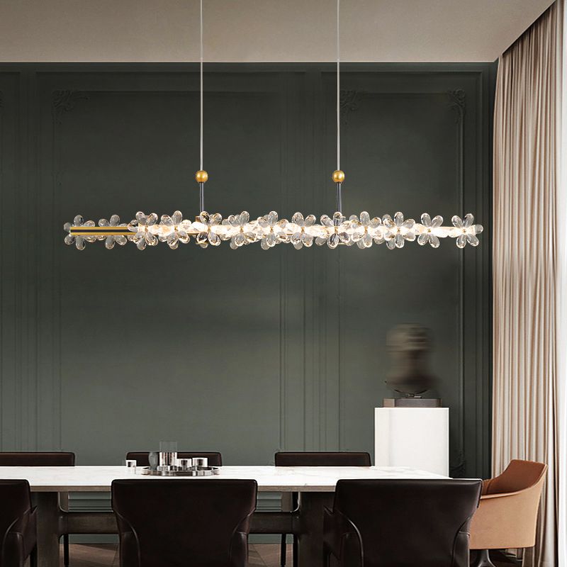 Modernism Single Golden Finish Ceiling Light LED Kitchen Island Lighting