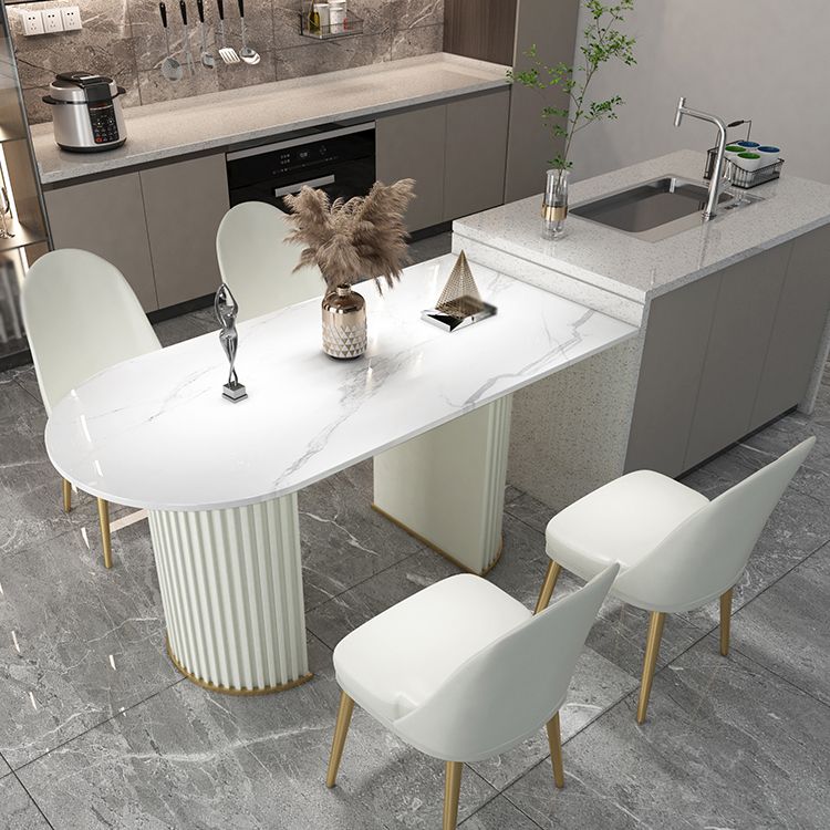 Traditional Luxury Dining Table Oval Double Pedestal Home Furniture for Indoor