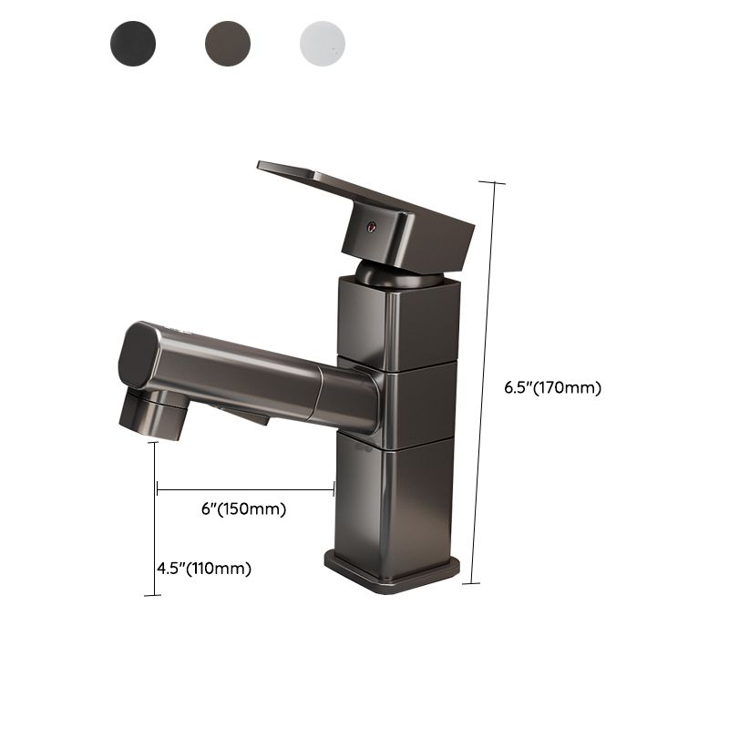 Bathroom Vessel Faucet Swivel Spout Single Handle Faucet with Pull down Sprayer