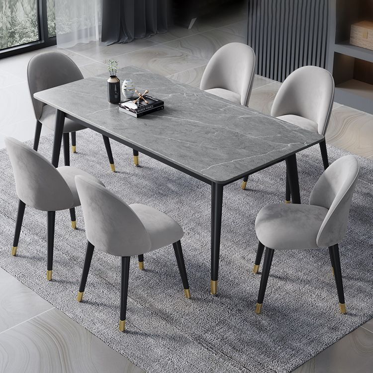 Comedor fijo contemporáneo † ROOMA † Table † Conjunto con muebles de mesa de comedor base de 4 patas de metal 4 patas