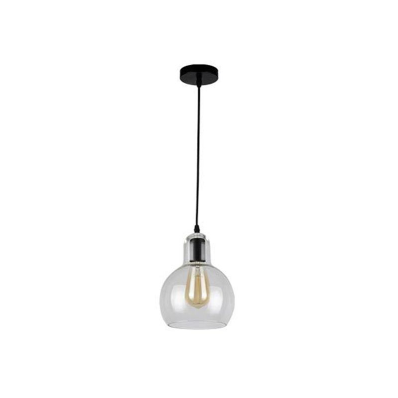 Glass Black Pendant Light in Modern Creative Style Aluminium Globe Hanging Lamp for Interior Spaces