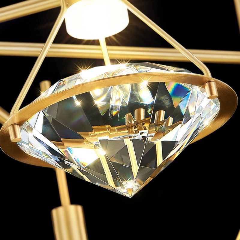 Tombra geométrica de 1 luces Medro de pared de estilo moderno Luz de montaje de pared de cristal en latón