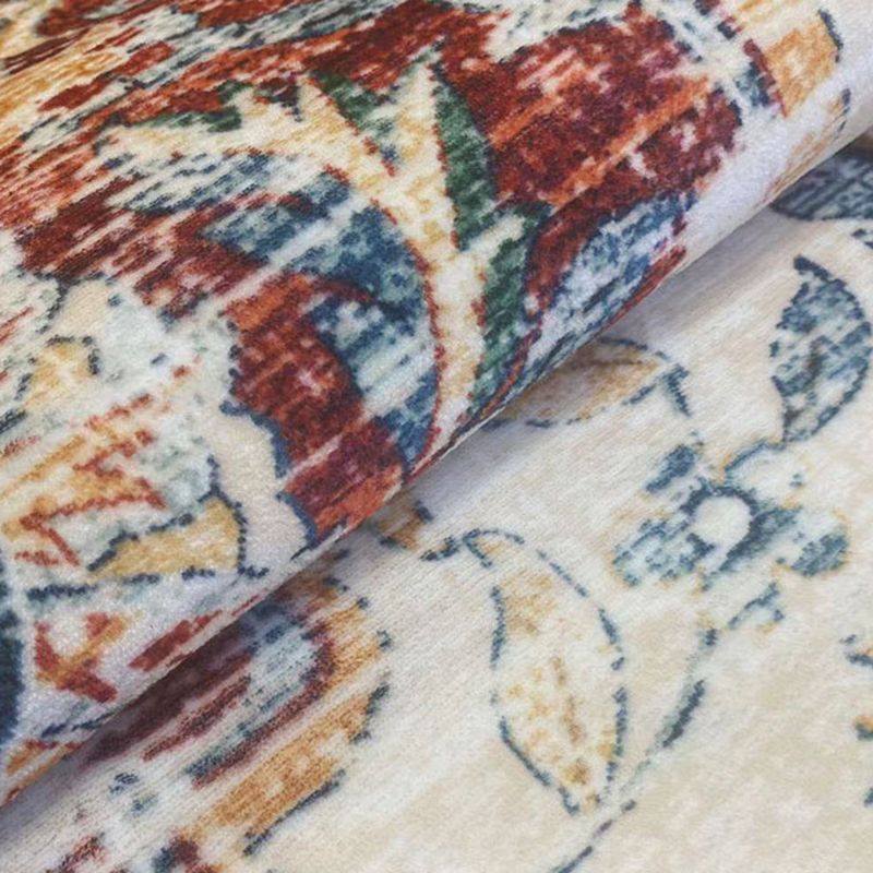 Blue Traditional Area Carpet Graphic Pattern Polyester Area Rug Anti-Slip Rug for Home Decor