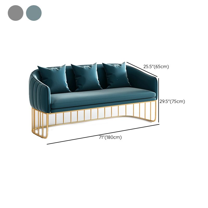 Contemporary Fabric Standard Settee Sloped Arm Tight Back Sofa