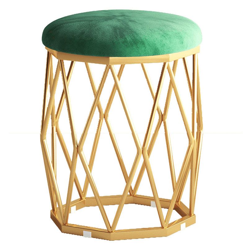 Solid Color Flannel Standard Stool Modern Style Simple Round Cushion Stool