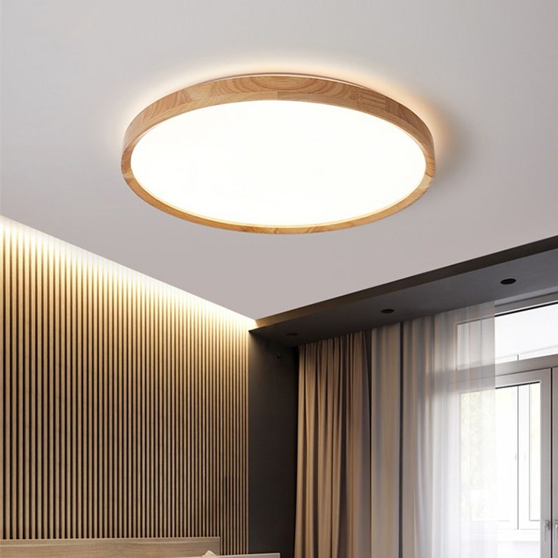Wooden Ceiling Mount Light Simple LED Ceiling Light with Acrylic Shade for Dining Room