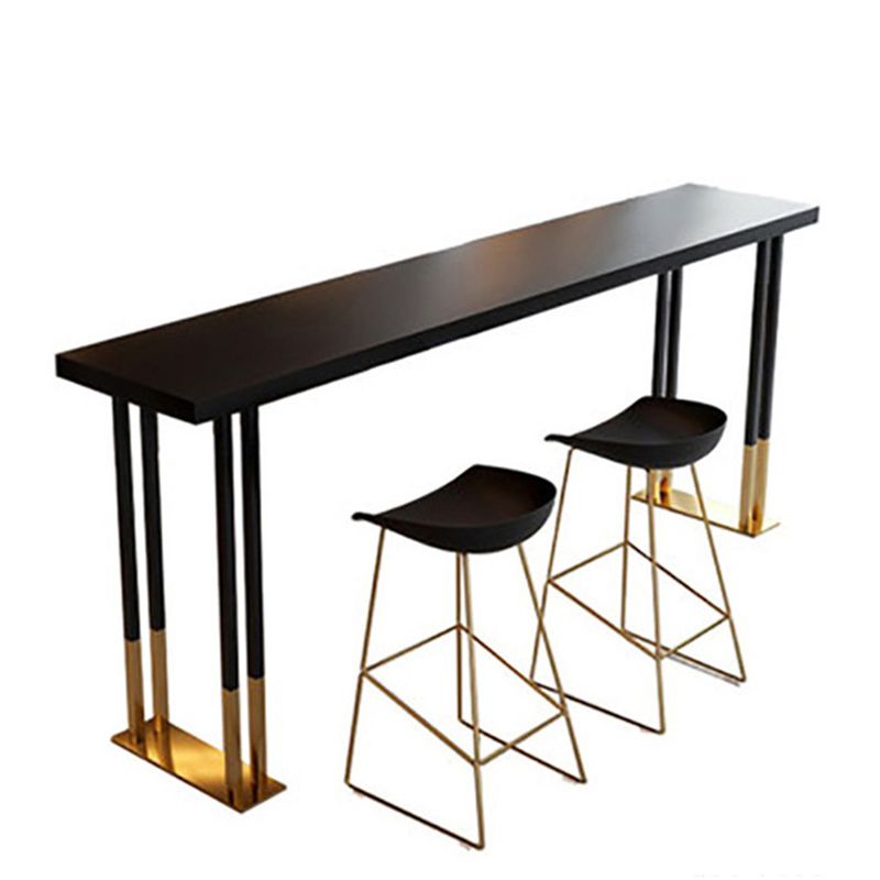 Industrial 1/2/3/5 Pieces Bar Table Set Rectangle Wood Bar Table with Metal Stools